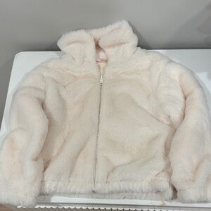 Wonder Nation Kids Plush Zip-Up Jacket - Cream